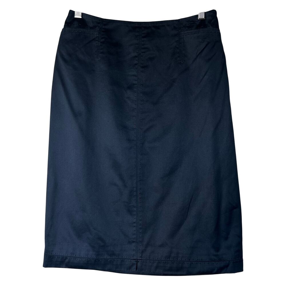 Chado Ralph Rucci Skirt Size 8 Vintage Navy Straight Pencil Y2K 90s Made in USA